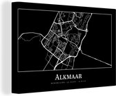 Canvas Schilderij Alkmaar - Plattegrond - Kaart - Stadskaart - 30x20 cm - Wanddecoratie