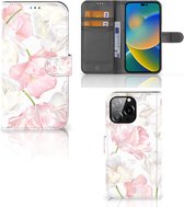 GSM Hoesje iPhone 14 Pro Max Wallet Book Case Cadeau voor Mama Lovely Flowers