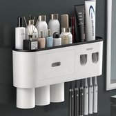 LuxeBass Tandenborstel Organizer | Tandenborstelhouder | Automatisch Tandpasta Dispenser | met Lade en Opbergvak voor Badkamer - LB544