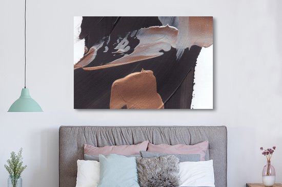 Tableau Peinture Abstrait - Peinture - Or - 180x120 cm - Décoration murale XXL