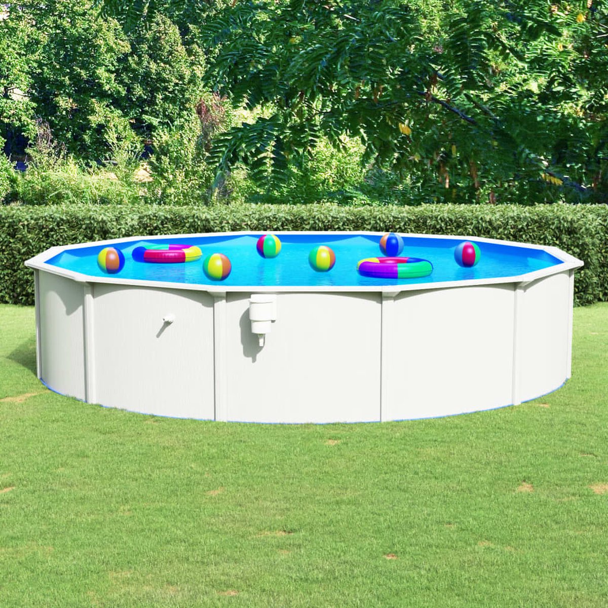 Prolenta Premium - Zwembad met stalen wand rond 550x120 cm wit