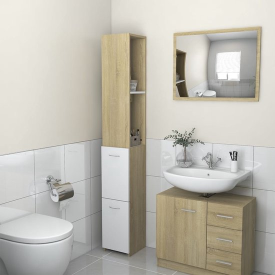 Vicco Hoge Kast Elvio Wit/Sonoma kopen