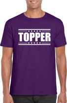 Toppers in concert - Topper verkleed/ cadeau shirt paars met witte letters heren S
