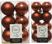 Kerstversiering kunststof kerstballen terra bruin 4-6 cm pakket van 40x stuks - Kerstboomversiering