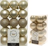 Décorations de Noël de Noël Boules de Noël en plastique perle/champagne 4-6 cm paquet de 46x pièces - Décorations de Décorations pour sapins de Noël