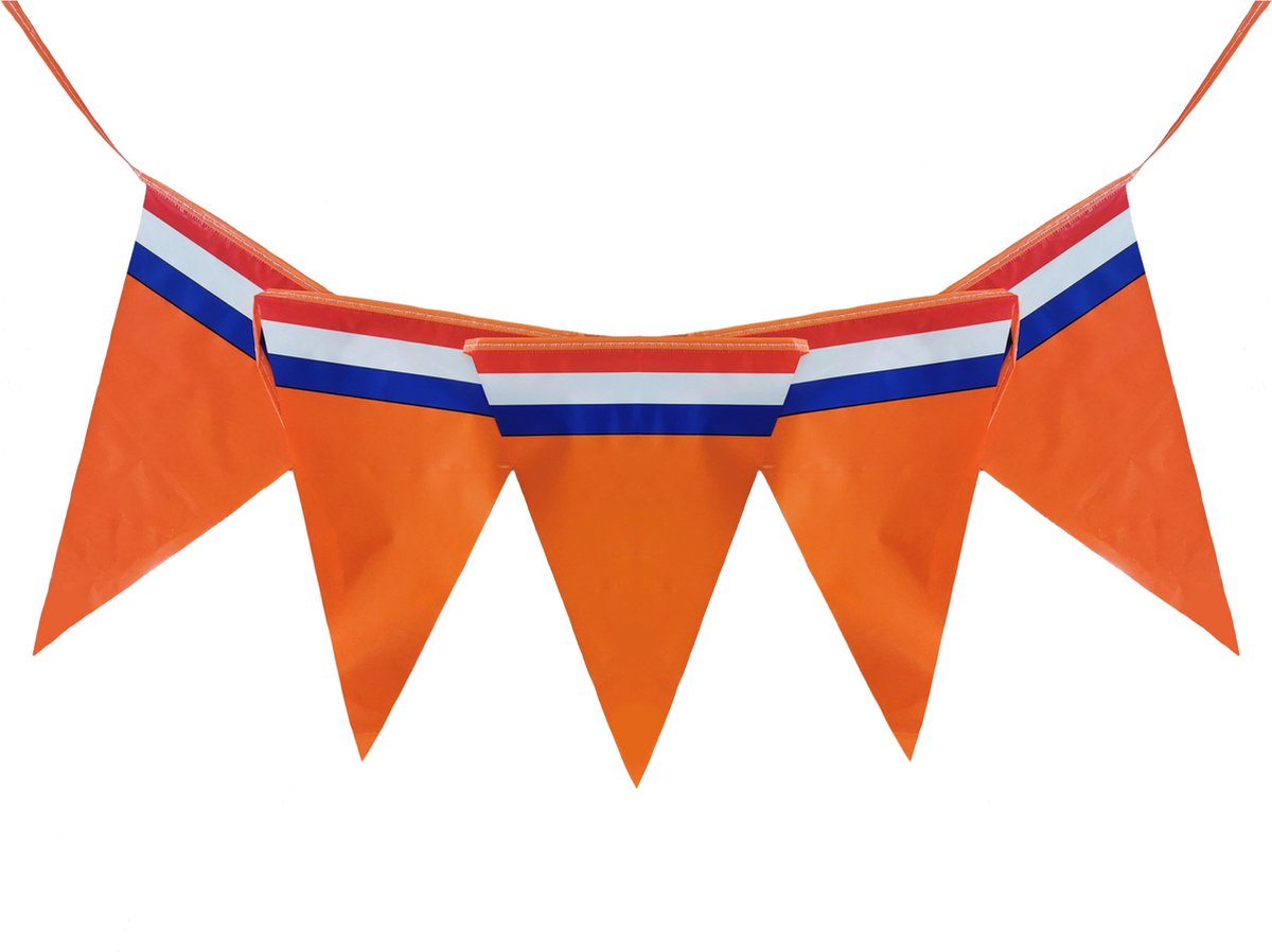 Bellatio Decorations Slinger oranje - Holland vlaggenlijn met Nederlandse vlag - 10 meter - Oranje versiering WK/ EK/ Koningsdag — afbeelding 6