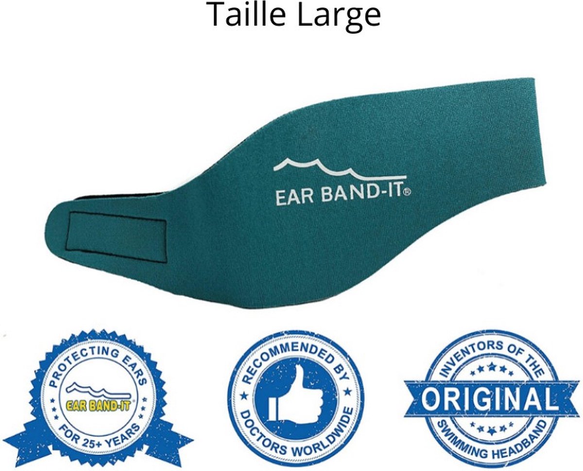 Goedkoopste Neopreen zwemhoofdband EarBand It, turkoois groot