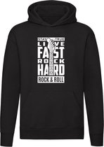 Stay true Rock hard Hoodie | rock and roll | zang | rockmuziek | basgitaar | elektrische gitaar | drums | unisex | trui | sweater | capuchon