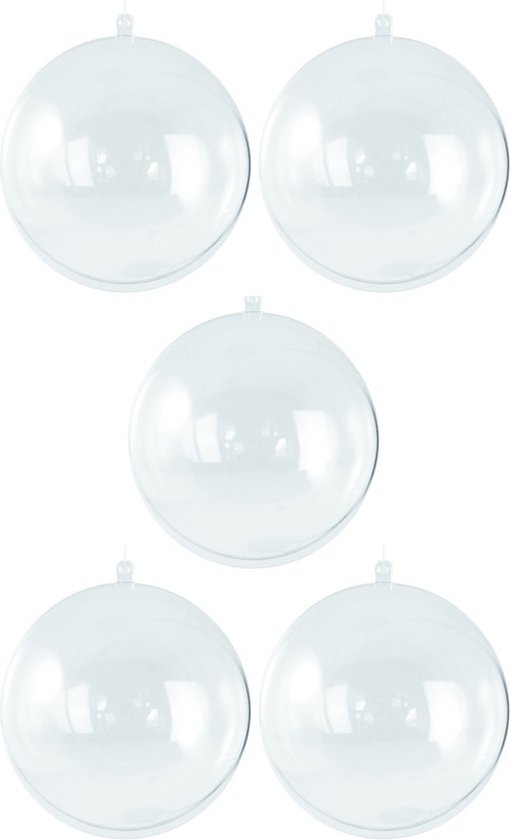 25x Transparante hobby/DIY kerstballen 10 cm - Knutselen - Kerstballen maken hobby materiaal/basis materialen