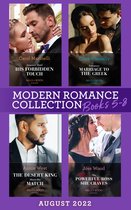 Modern Romance August 2022 Books 5-8: Innocent Until His Forbidden Touch (Scandalous Sicilian Cinderellas) / Emergency Marriage to the Greek / The Desert King Meets His Match / The Powerful Boss She Craves