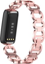 Bracelet en acier inoxydable en forme de chaîne (rose), adapté à Fitbit Luxe