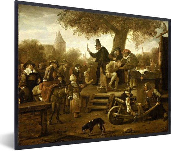 Fotolijst incl. Poster - De kwakzalver (De keisnijding) - Jan Steen - 40x30 cm - Posterlijst