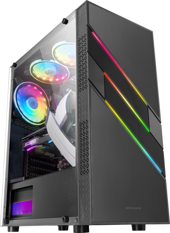 ATX Semi-tower Box Mars Gaming Mc-U3 Black ARGB