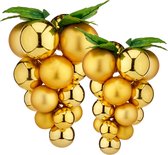 Druiventros namaakfruit/nepfruit - 28 en 33 cm - goud - 2x stuks - kunststof