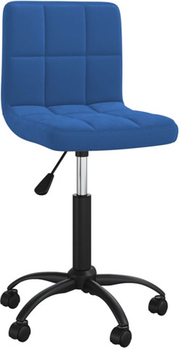 vidaXL Kantoorstoel - draaibaar - fluweel - blauw