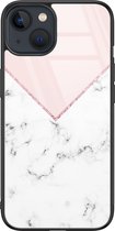Leuke Telefoonhoesjes - Hoesje geschikt voor iPhone 13 - Backcover zwart - Marmer - Roze