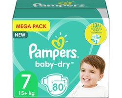 Pampers - Baby Dry - Maat 7 - Mega Pack - 80 luiers