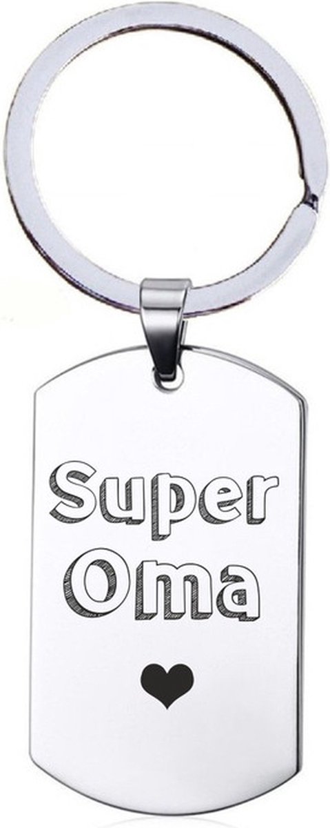Sleutelhanger RVS - Super Oma