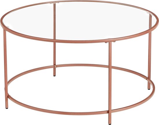 Salontafel Rond - Glazen Tafel - Stalen Frame - Gehard glas | bol