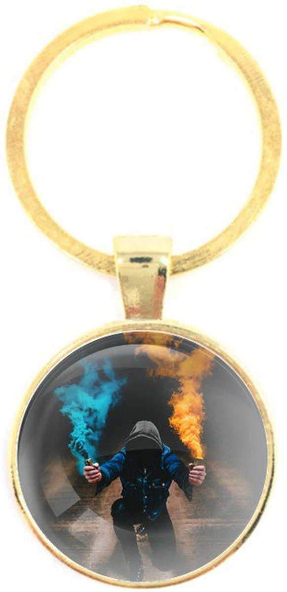 Sleutelhanger Glas - Hooligan Met Rook