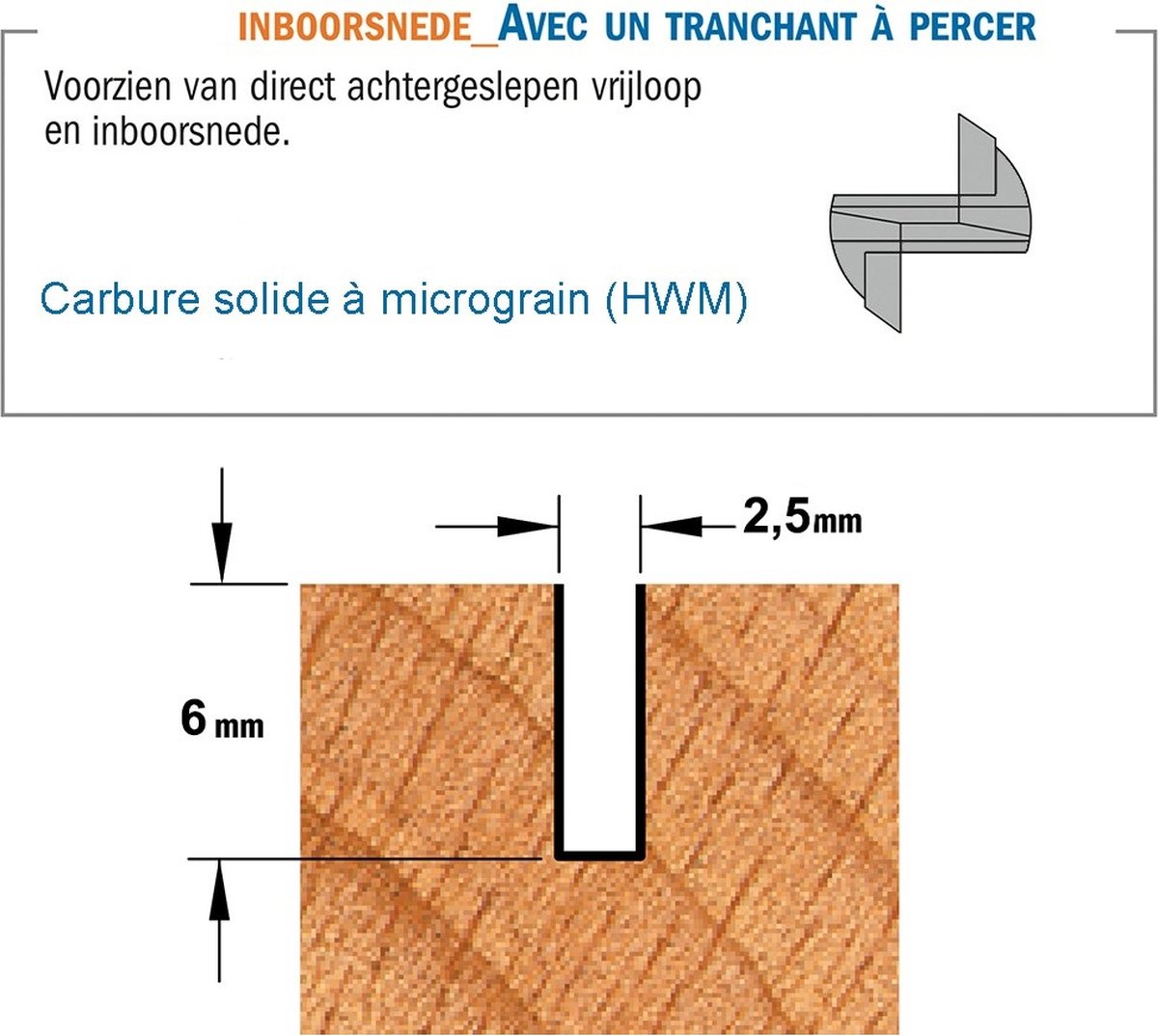HM - Oberfräser Bündigfräser Z=2 D= 9,5 x NL 25,4 mm Stirnkugellager 9,5mm