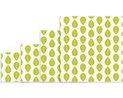 Bee's Wax - Vegan Bijenwasdoek Set van 4 Stuks - Bijenwas - Geel -