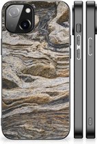 Cover Case Geschikt voor Apple iPhone 14 GSM Hoesje met Zwarte rand Steen
