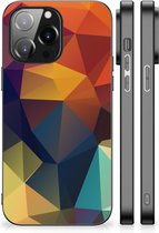 Doorzichtig Hoesje iPhone 14 Pro Max Siliconen Back Cover met Zwarte rand Polygon Color