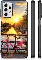 Telefoonhoesje Geschikt voor Samsung Galaxy A23 Hoesje maken met Zwarte rand Amsterdamse Grachten