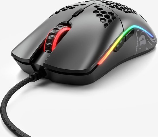 Foto: Glorious pc gaming race model o small muis usb type a optisch 3200 dpi rechtshandig mat zwart