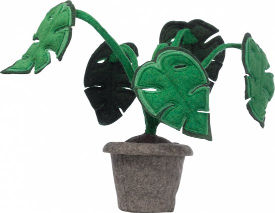 Vilten Monstra plant - Kunstplant - Plant van vilt - Monstera - Kinderkamer decoratie