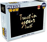 Puzzel Quote - Trust - Goud - Legpuzzel - Puzzel 500 stukjes