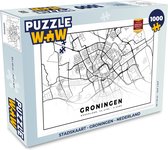 Puzzel Stadskaart - Groningen - Nederland - Legpuzzel - Puzzel 1000 stukjes volwassenen - Plattegrond