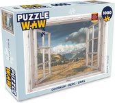 Puzzel Doorkijk - Berg - Gras - Legpuzzel - Puzzel 1000 stukjes volwassenen