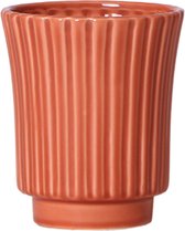 Retro terracotta bloempot - terracotta kleurige keramieken sierpot Ø9cm