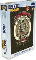 Puzzel Vintage - Astronaut - BBQ - Legpuzzel - Puzzel 1000 stukjes volwassenen