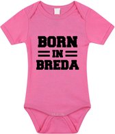 Born in Breda tekst baby rompertje roze meisjes - Kraamcadeau - Breda geboren cadeau 68