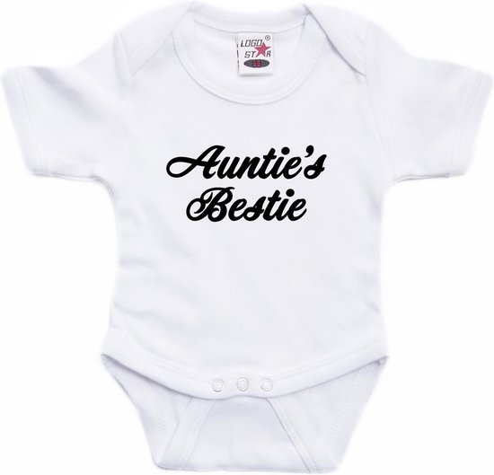 Aunties bestie - cadeau - baby rompertje - wit - jongen - meisje - kraamcadeau - Aankondiging zwangerschap 56