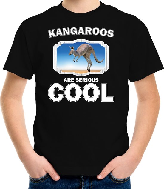 Dieren kangoeroes t shirt zwart kinderen kangaroos are serious cool shirt jongens bol