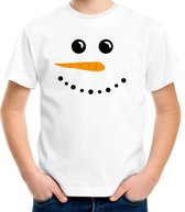 Sneeuwpop Kerst t-shirt - wit - kinderen - Kerstkleding / Kerst outfit 164/176