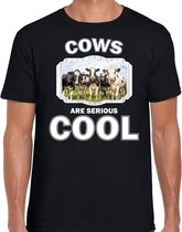 Dieren Nederlandse kudde koeien t-shirt zwart heren - cows are serious cool shirt - cadeau t-shirt koe/ koeien liefhebber S