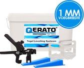 Qerato Levelling 1 mm Kit XXL - Tegel levelling clips (700 stuks) - Inclusief 250 keggen & tang - Nivelleer systeem- tegeldikte 3-13 mm