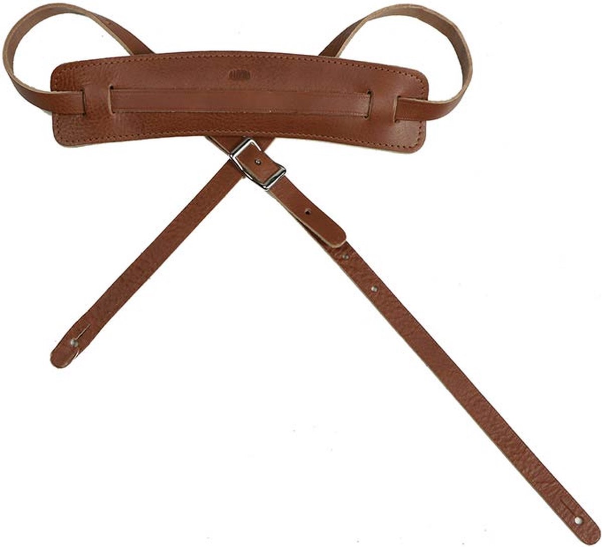 Gaucho GST-925-BR gitaarriem, topkwaliteit Europees leder, bruin, verstelbare gesp, made in Italy