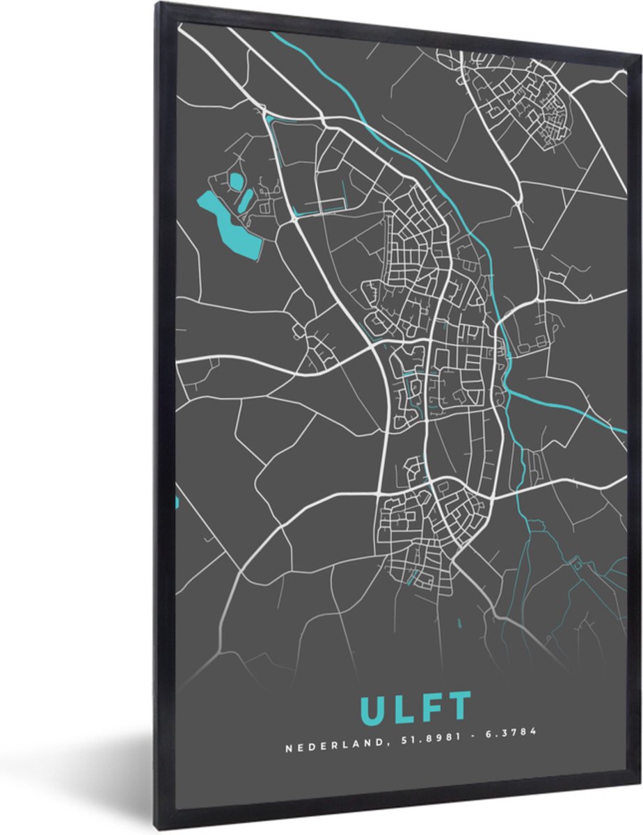 Fotolijst Incl Poster Plattegrond Kaart Ulft Stadskaart X Cm Posterlijst Bol Com