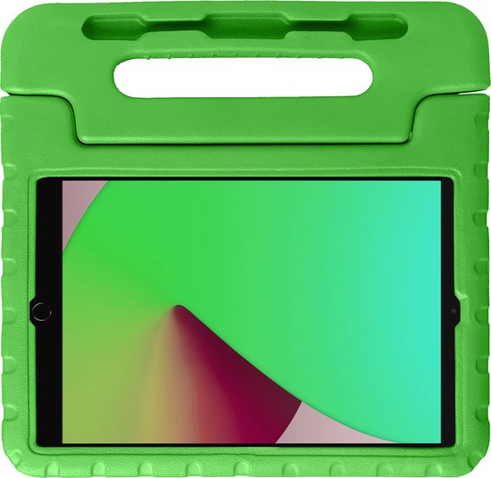 Hoes - Geschikt voor Apple iPad 7 (2019) - 10.2 inch - 7e Generatie - Met 2x Screenprotector - Kinderhoes Shockproof Bumper - Kidsproof Case - Tablet Hoesje - Kinder Cover - Groen