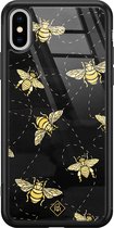 Casimoda® hoesje - Geschikt voor iPhone Xs Max - Bee Yourself - Luxe Hard Case Zwart - Backcover telefoonhoesje - Mint