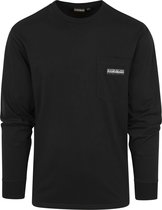 Napapijri - S-Morgex Longsleeve T-shirt Zwart - Maat L - Regular-fit