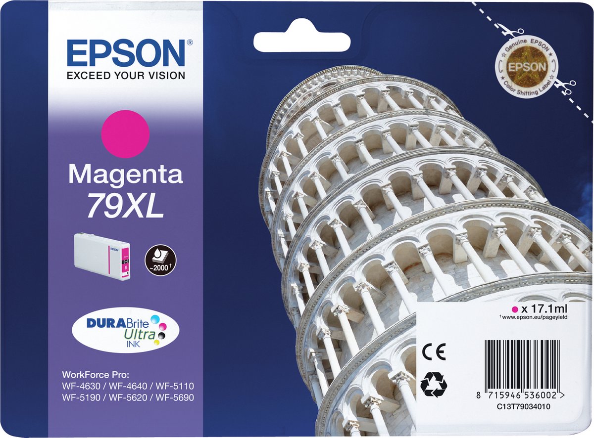 Epson Tower of Pisa magenta 79XL DURABrite Ultra inkt, enkelverpakking