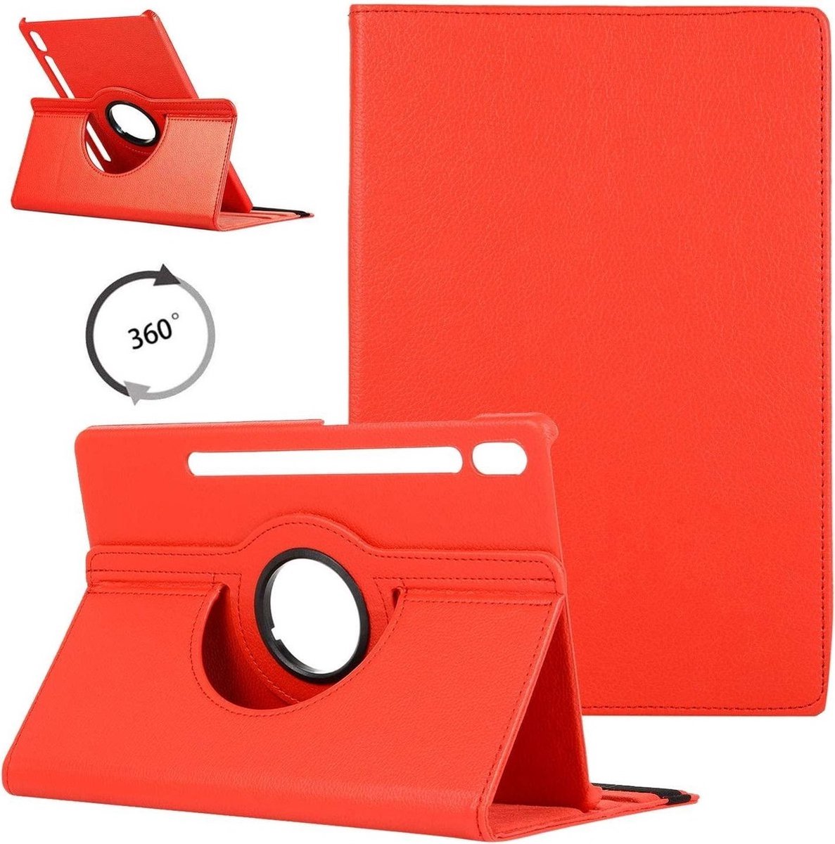 LuxeBass Tablet hoesje 360 geschikt voor Samsung Galaxy Tab S7 Plus - Rood