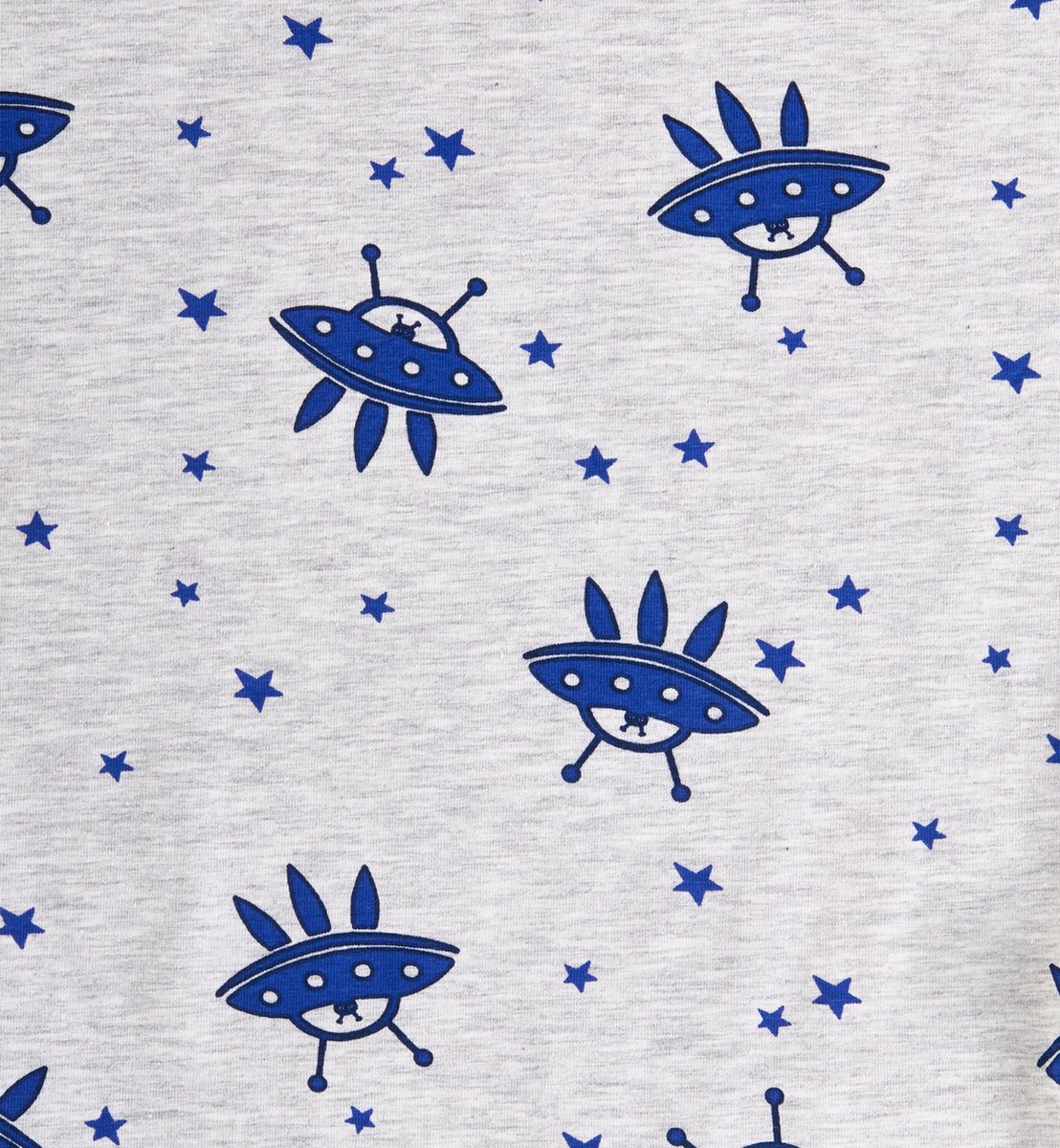 Little Label Pyjama Jongens Maat 98-104/4Y - grijs, blauw - Marsmannetjes - Pyjama Kind - Zachte BIO Katoen